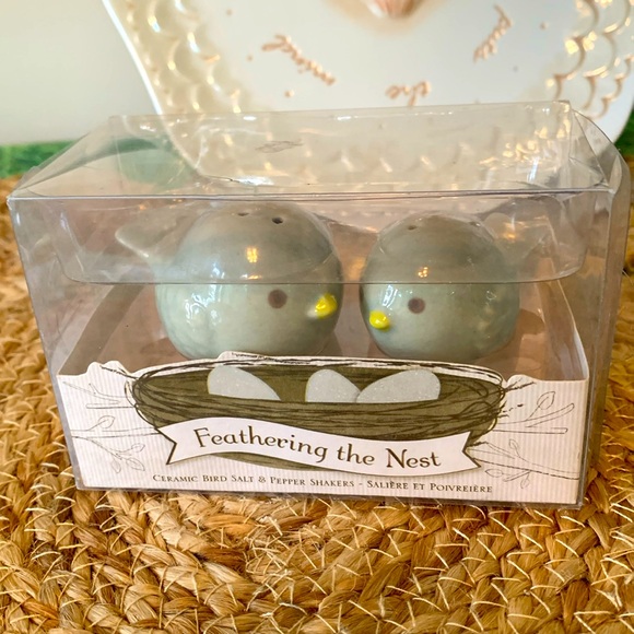 Kate Aspen, birds salt and pepper ceramic shaker set, NIB - Picture 2 of 10